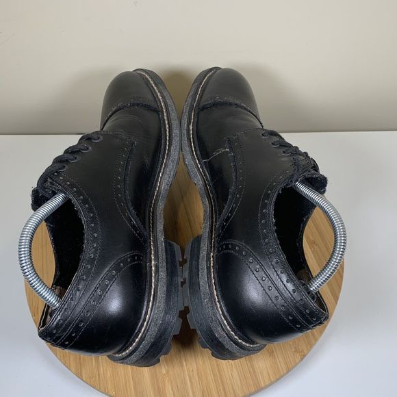 Woolrich Shoes Leather Mens 10 Oxford Leather Black Lace Up Rubber Sole Cap Toe - Picture 5 of 8